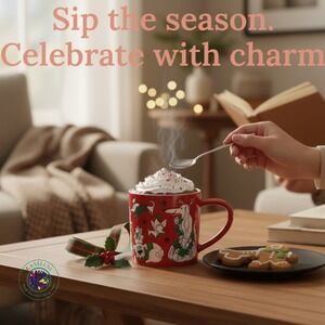 Holiday Dog 16oz‎ Ceramic Mug by St. Nicholas Square®